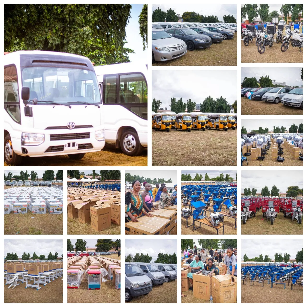 Vehicles, buses and tricycles handed over at the Renewed Hope Mega Empowerment Programme